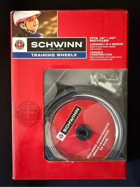 Schwinn Training Wheels Fits 16” - 20” Bicycles Steel Brackets Rubber Tires